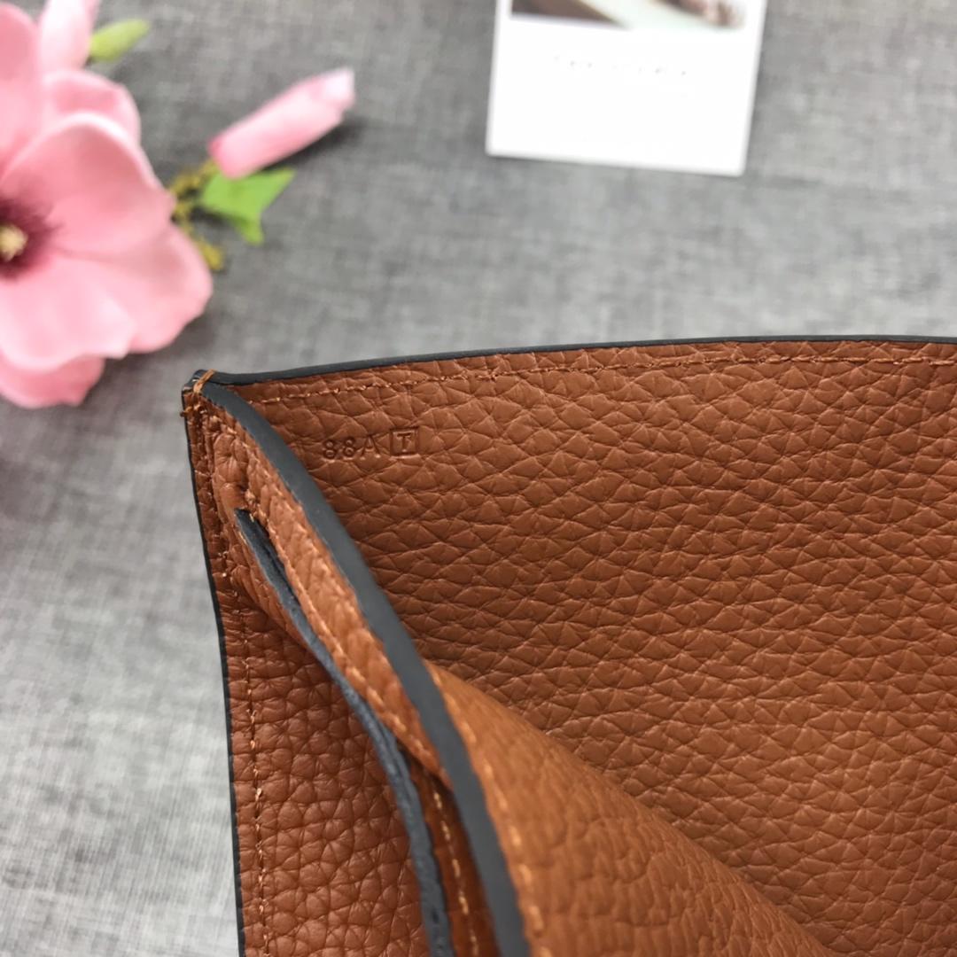 Best Price H5120 Hermes Bearn Short Wallet in Epsom Calfskin Coffee