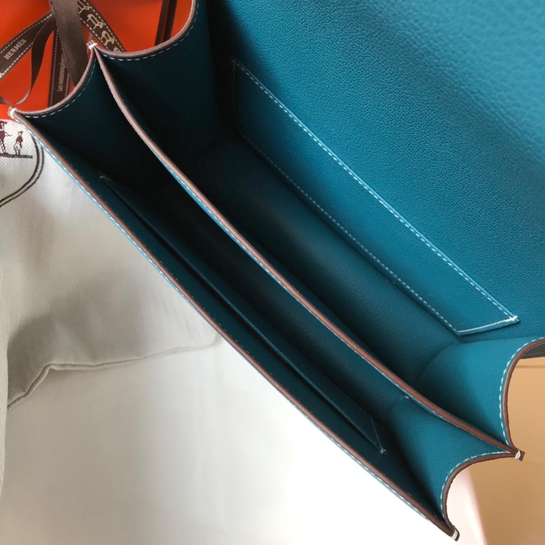 Original Copy Hermes Constance Shoulder Bag Light Blue With Gold 23cm and 18cm