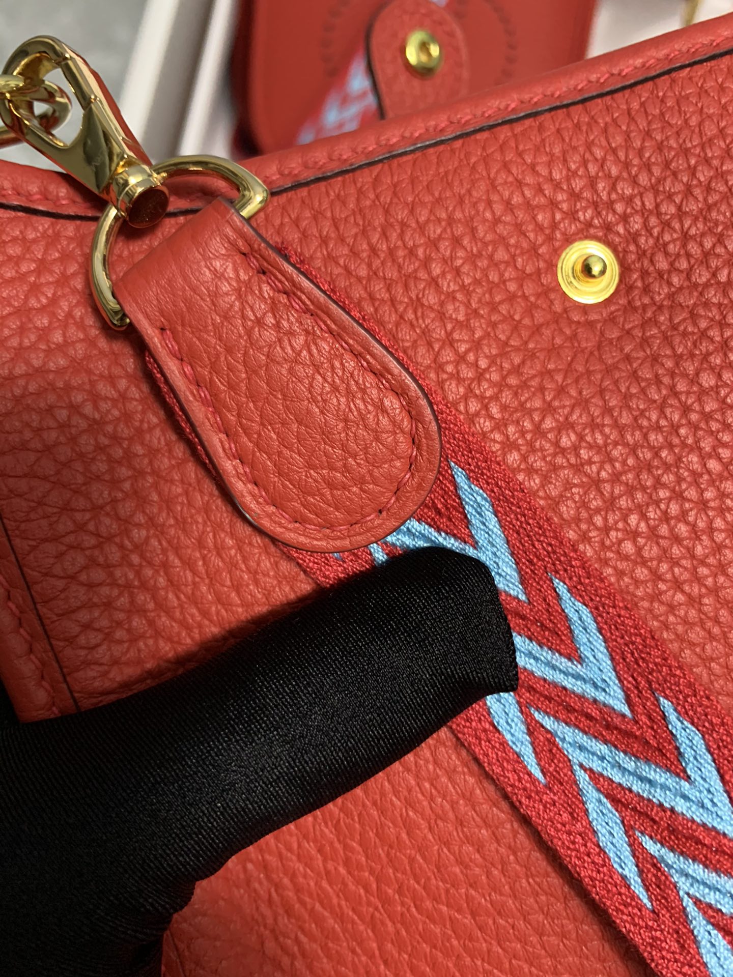 Replica Hermes Evelyne Mini Bag 17cm Original Togo Leather Watermelon Red