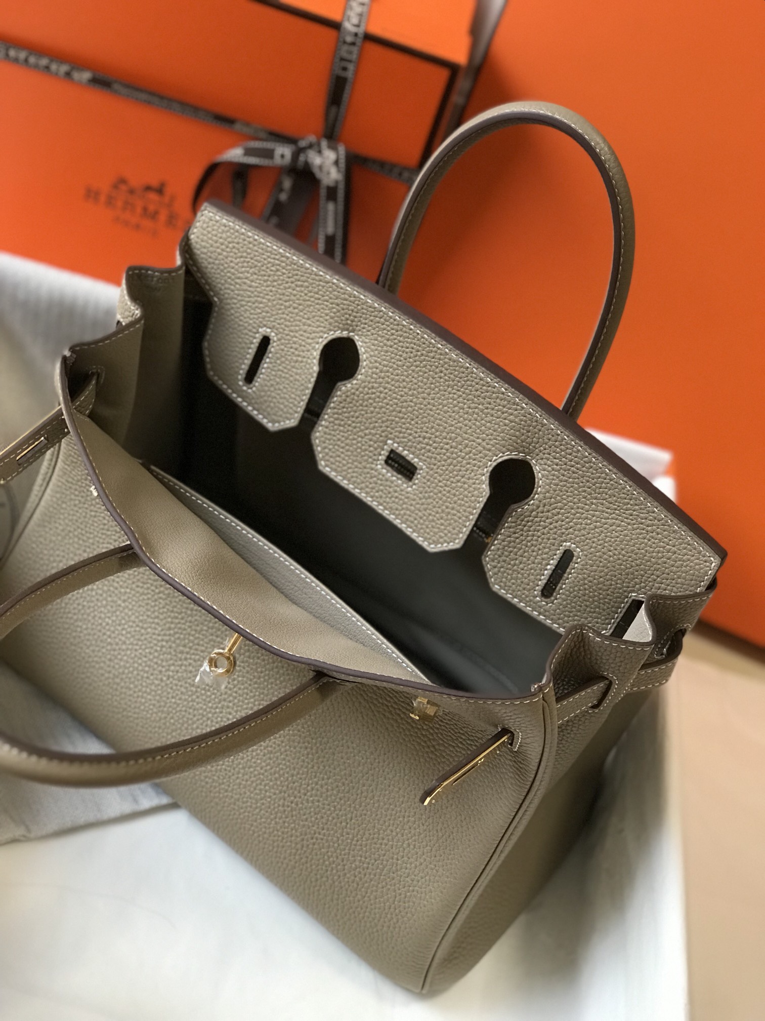 Hermes Birkin 30CM 35CM Togo Leather Dove Grey With Gold