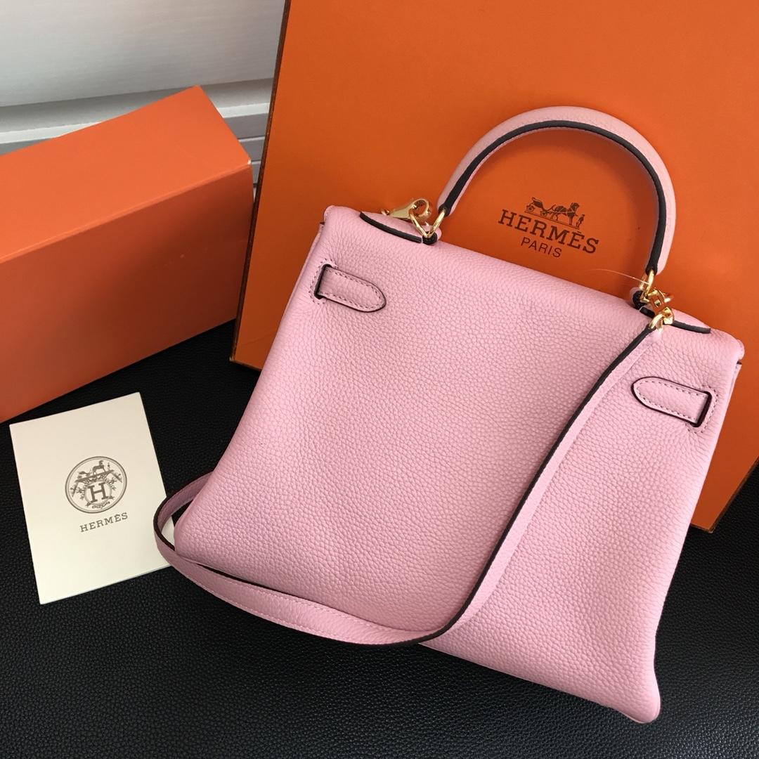 Hermes 25cm Kelly Bag Togo Leather Handbag Pink