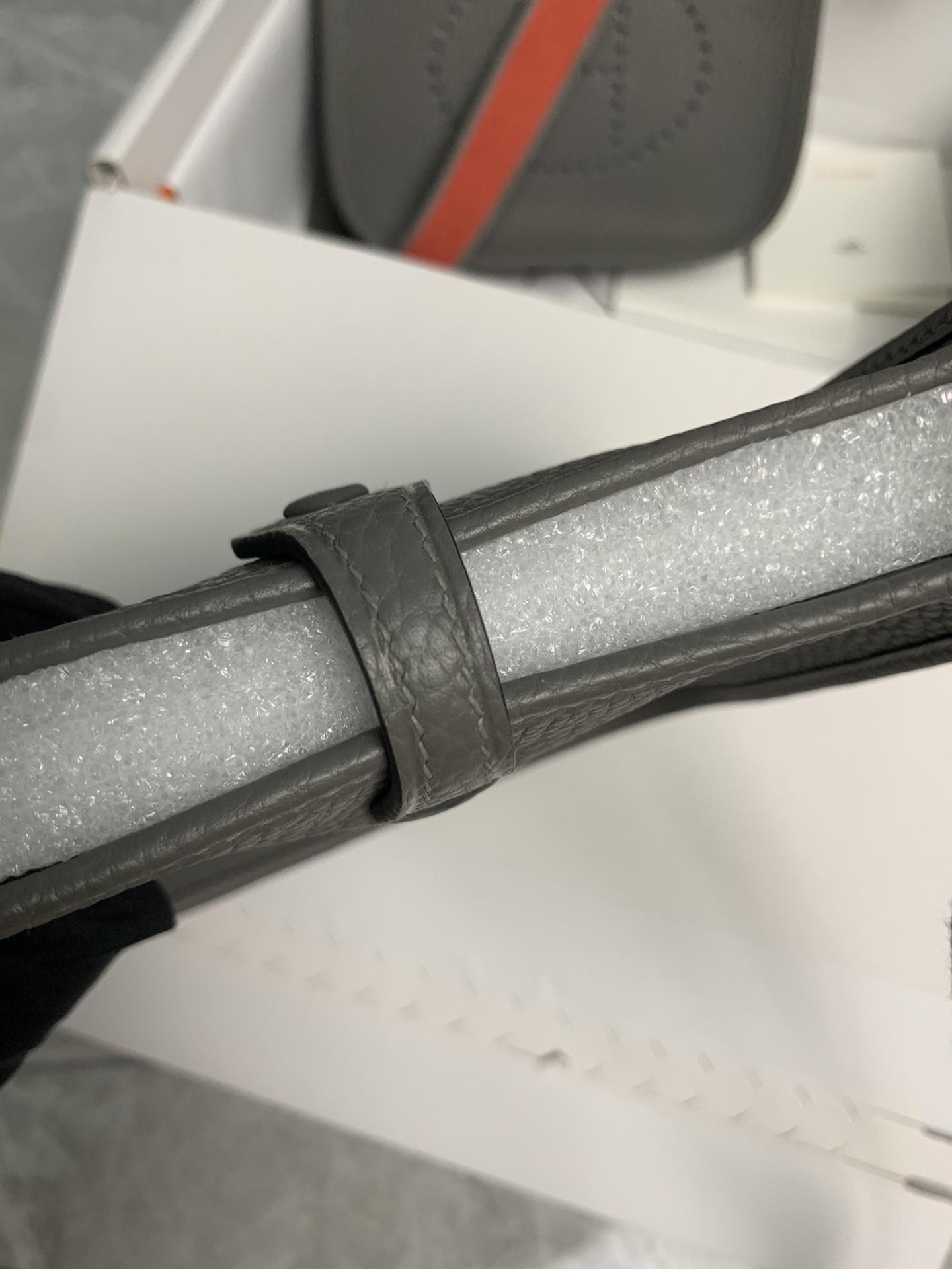 Replica Hermes Evelyne Mini Bag 17cm Original Togo Leather Grey