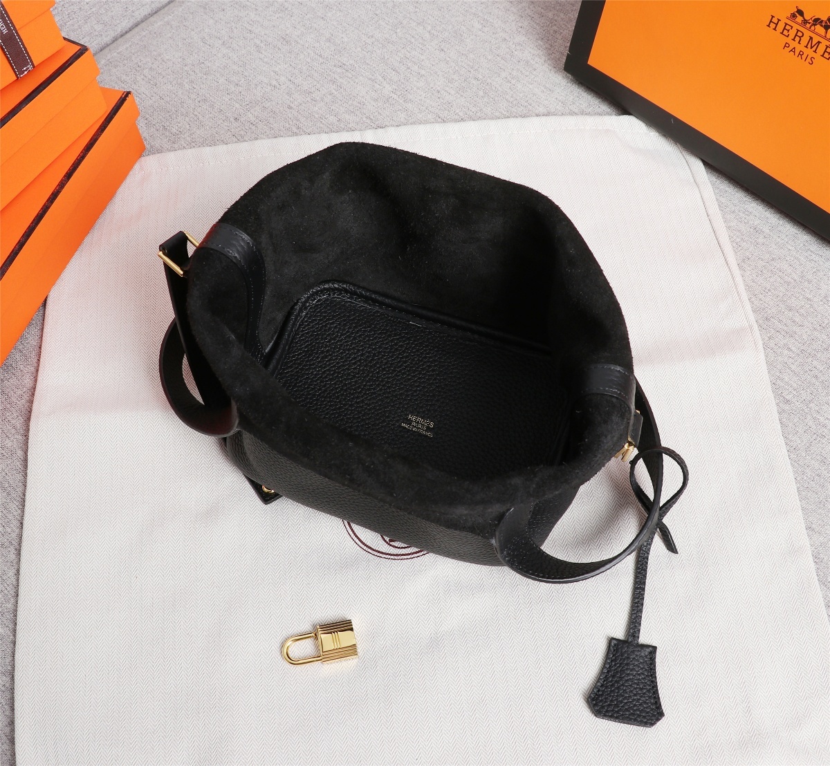 Replica Hermes Picotin Lock Bag 18cm and 22cm Black with Gold Hardware