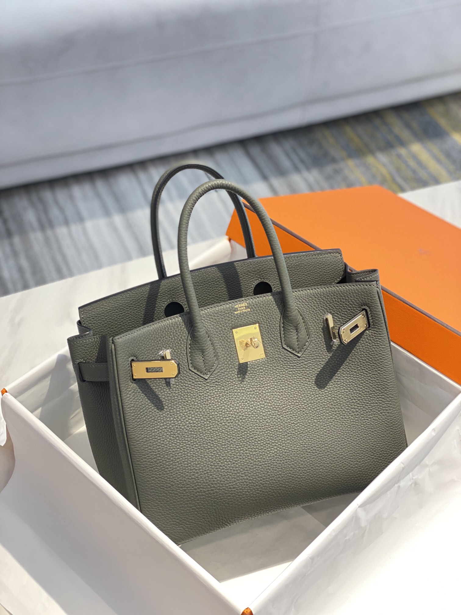 Hermes Birkin 30CM 35CM Togo Leather Fruit Green With Gold