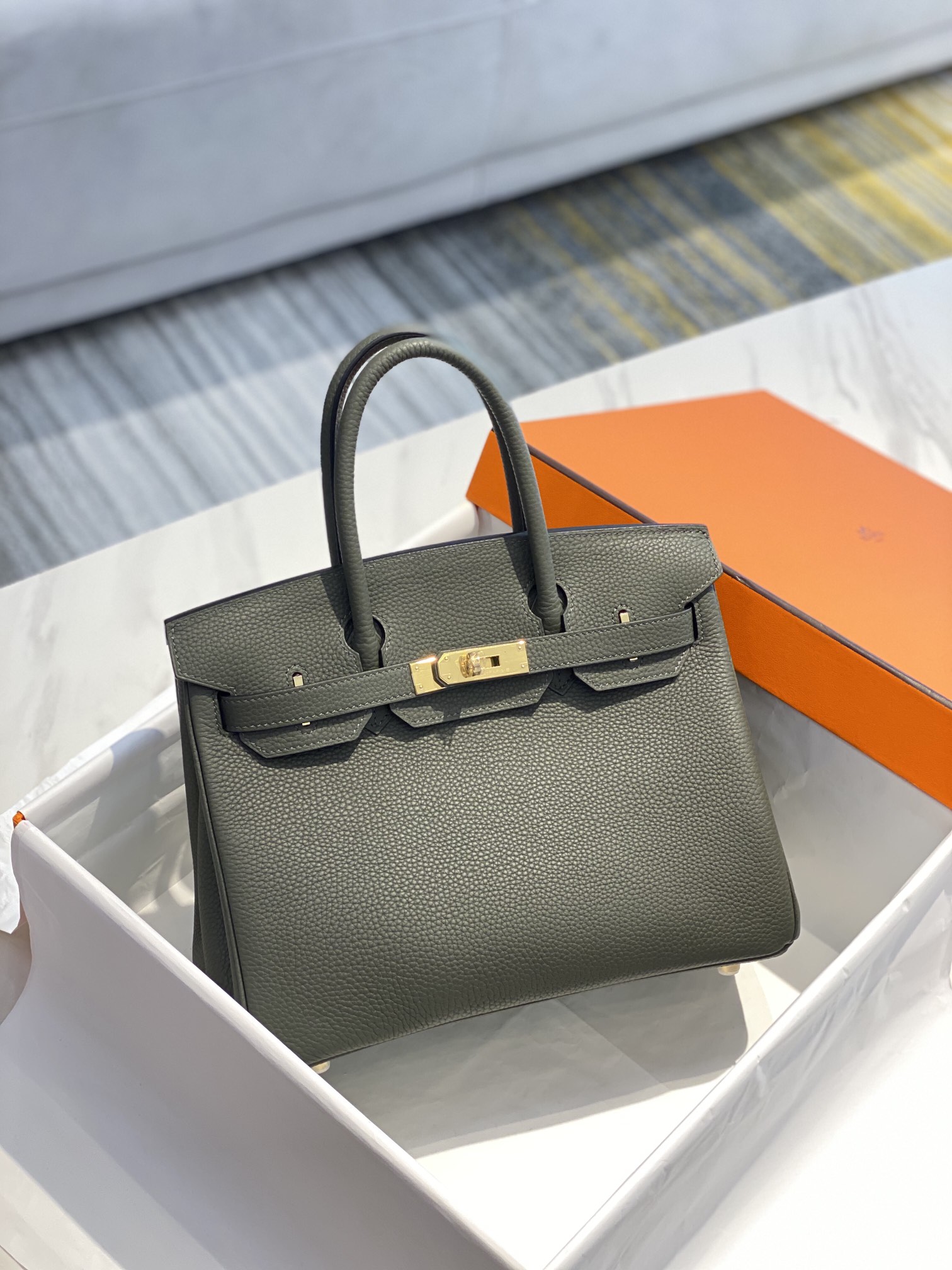 Hermes Birkin 30CM 35CM Togo Leather Fruit Green With Gold