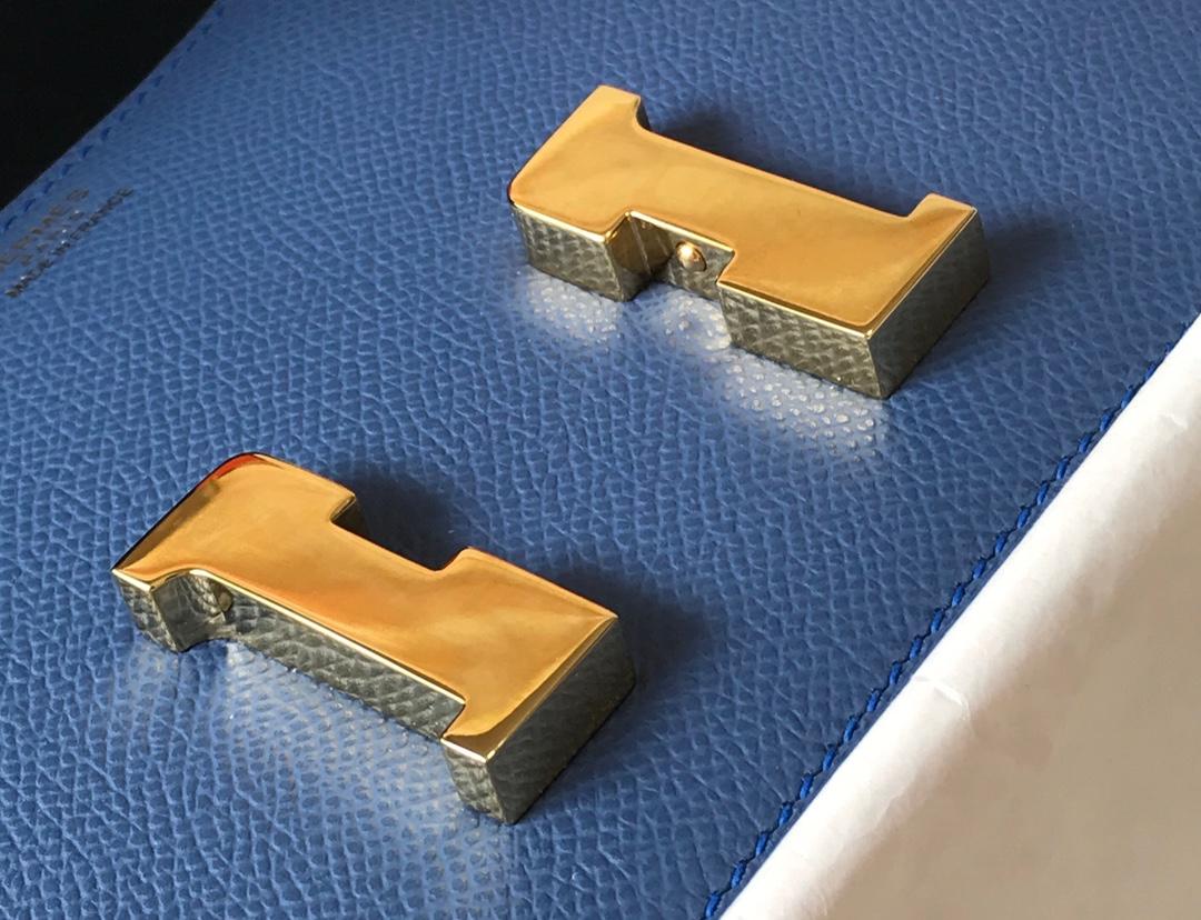 Original Copy Hermes Constance Shoulder Bag Dark Blue With Gold 23cm and 18cm