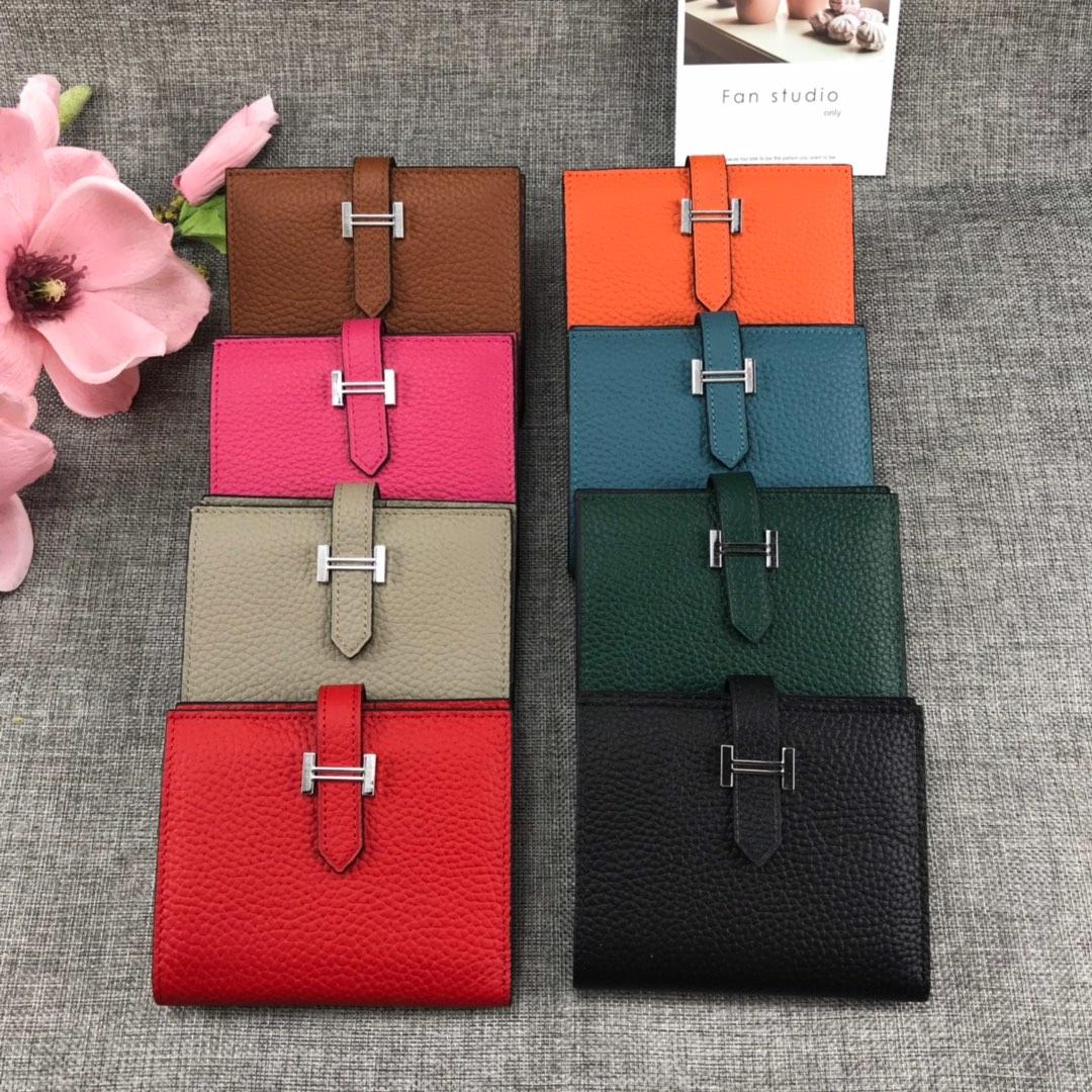 Best Price H5120 Hermes Bearn Short Wallet in Epsom Calfskin Pink