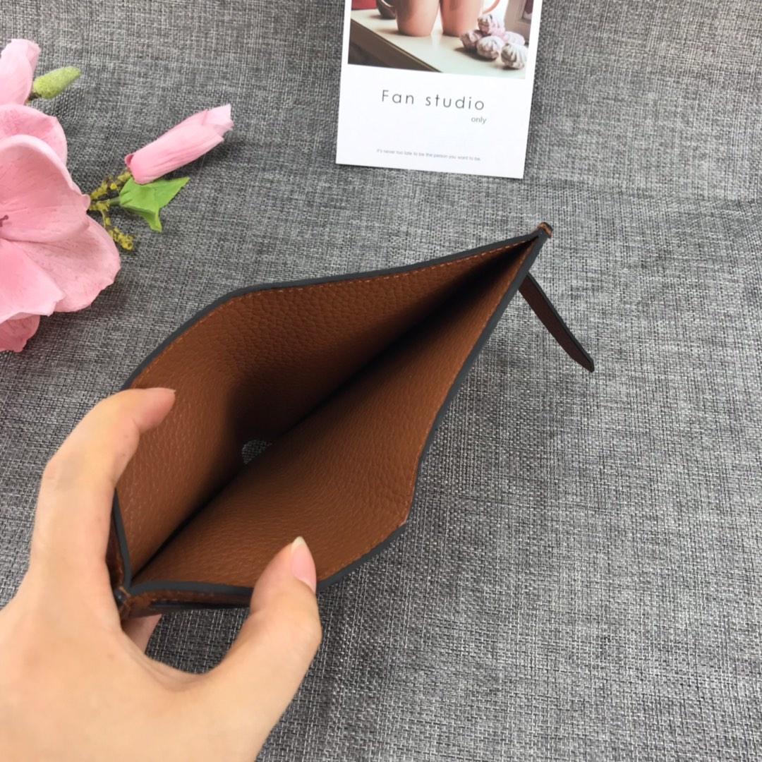 Best Price H5120 Hermes Bearn Short Wallet in Epsom Calfskin Coffee