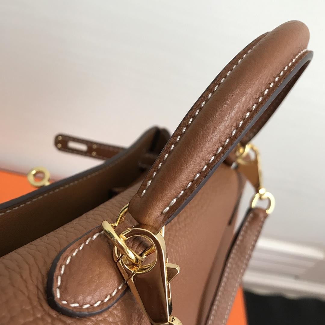 Hermes 25cm Kelly Bag Togo Leather Handbag Coffee