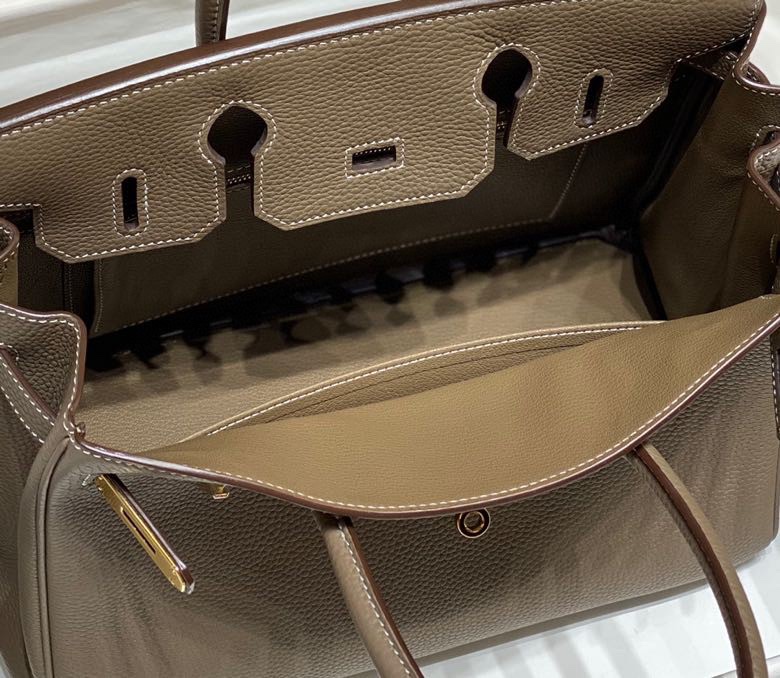 Hermes Birkin 30CM 35CM Togo Leather Milkshake Elephant Grey With Gold