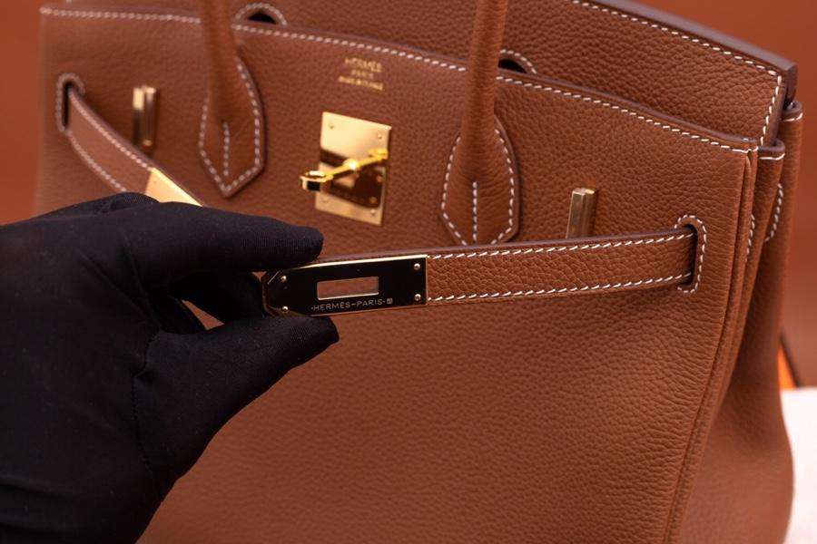 Original Copy Hermes Birkin 35cm Handbag Light Coffee with Gold