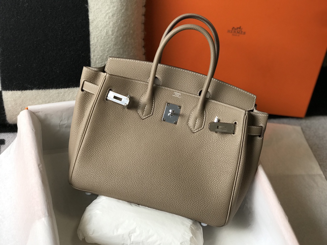 Hermes Birkin 30CM 35CM Togo Leather Dove Grey With Silver