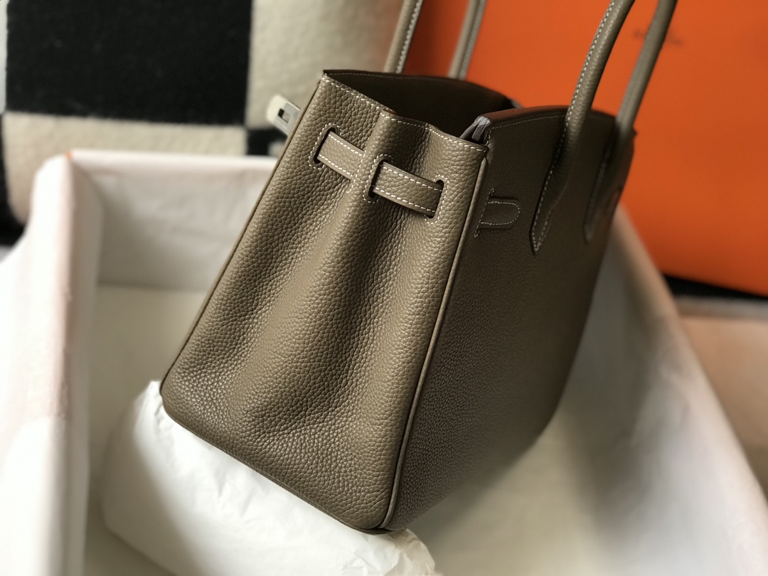 Hermes Birkin 30CM 35CM Togo Leather Elephant Grey With Silver