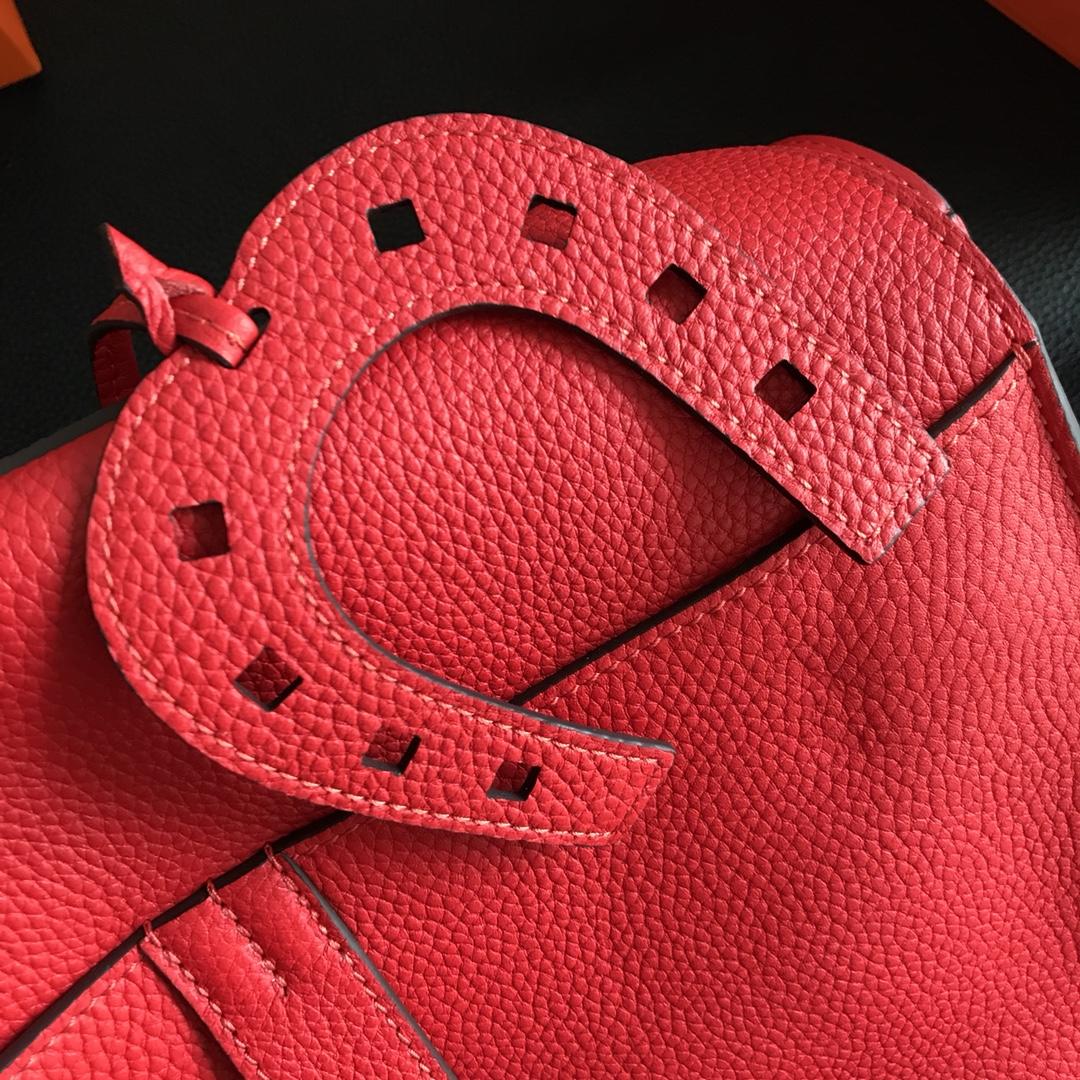 Hermes Halzan 31cm Swift Calfskin Bag Red