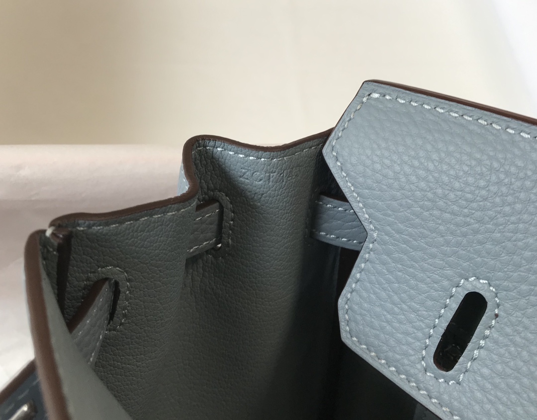 Hermes Birkin 30CM 35CM Togo Leather Flax Blue With Silver