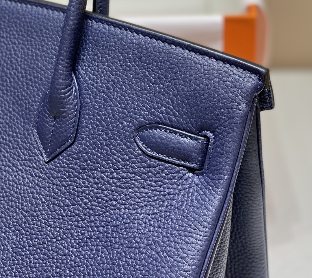 Hermes Birkin 30CM 35CM Togo Leather Milkshake Deep Blue With Gold