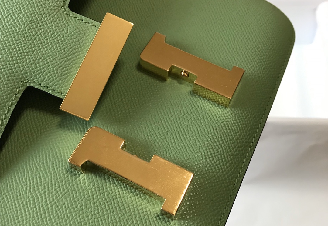 Replica Hermes Constance Bag Epsom Leather Avocado Green Wiht Gold 19cm and 23cm