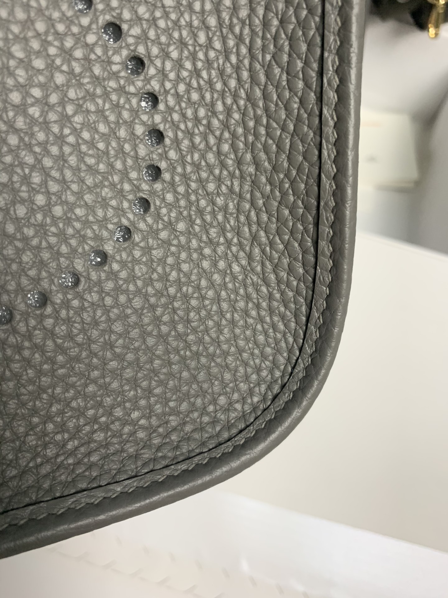 Replica Hermes Evelyne Mini Bag 17cm Original Togo Leather Grey