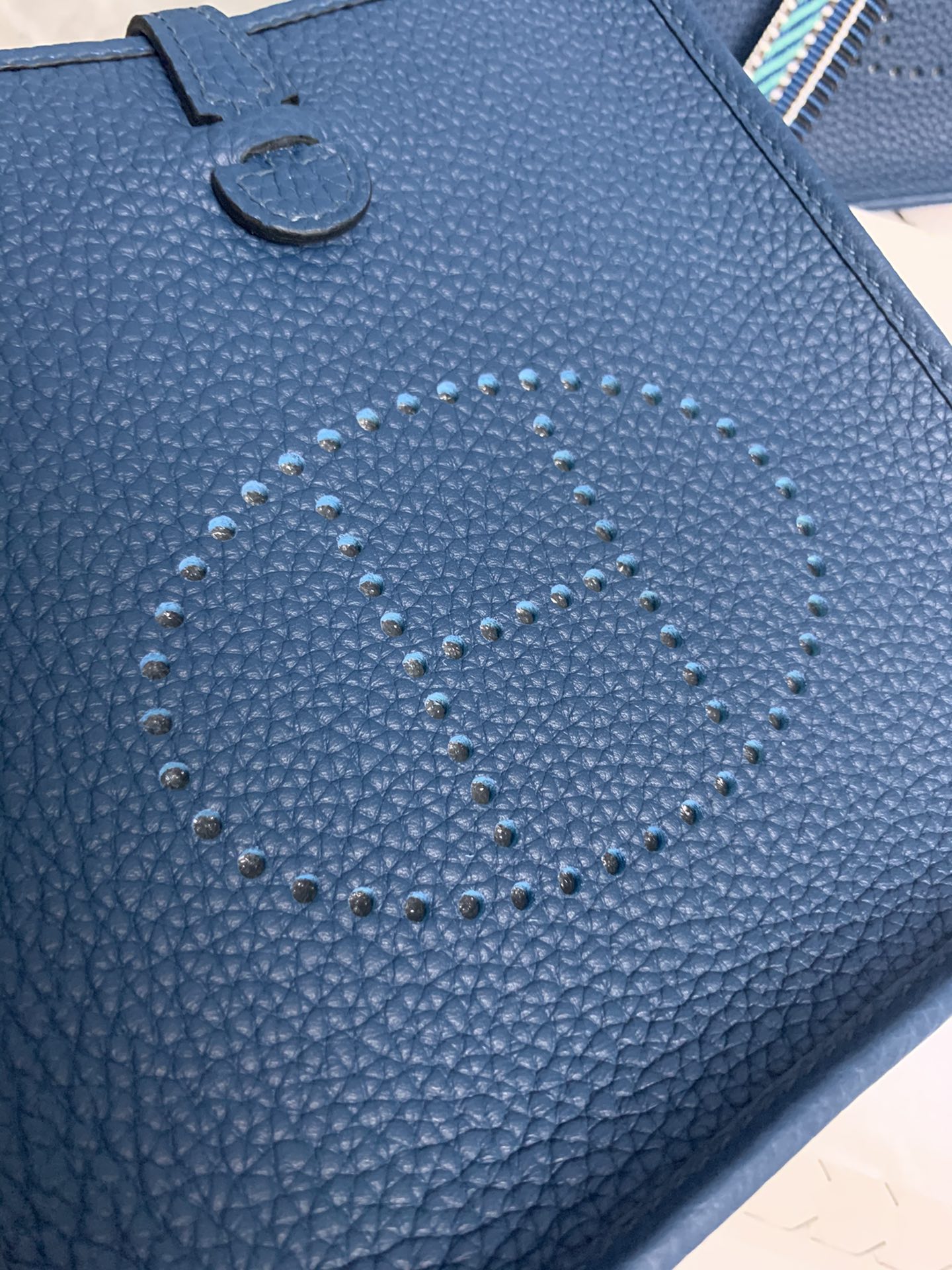 Replica Hermes Evelyne Mini Bag 17cm Original Togo Leather Blue