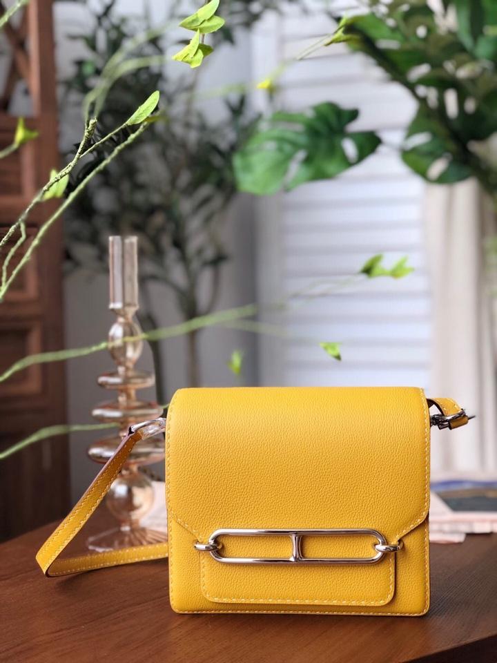 Replica Hermes Roulis Mini 19cm Swift Calf Togo Leather Shoulder Bag Yellow