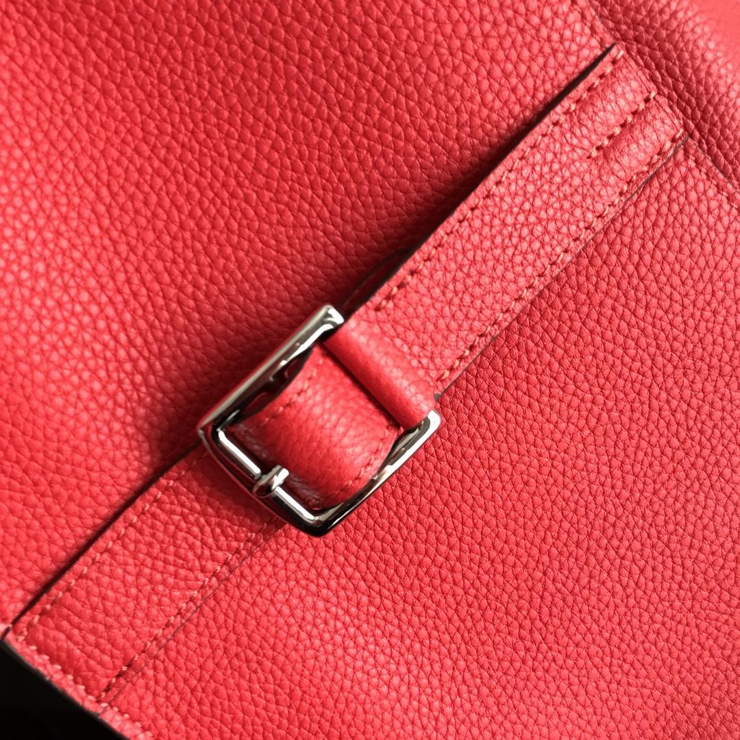 Hermes Halzan 31cm Swift Calfskin Bag Red