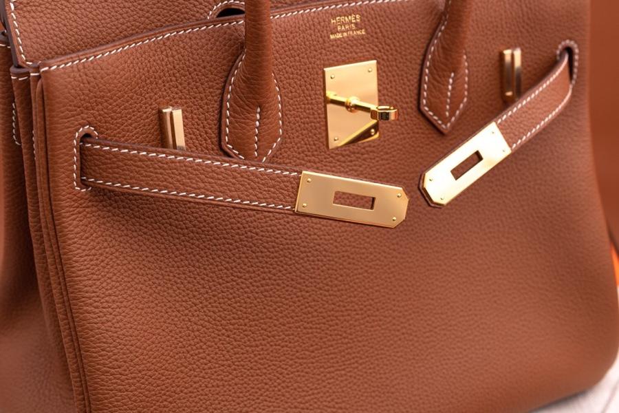 Original Copy Hermes Birkin 35cm Handbag Light Coffee with Gold