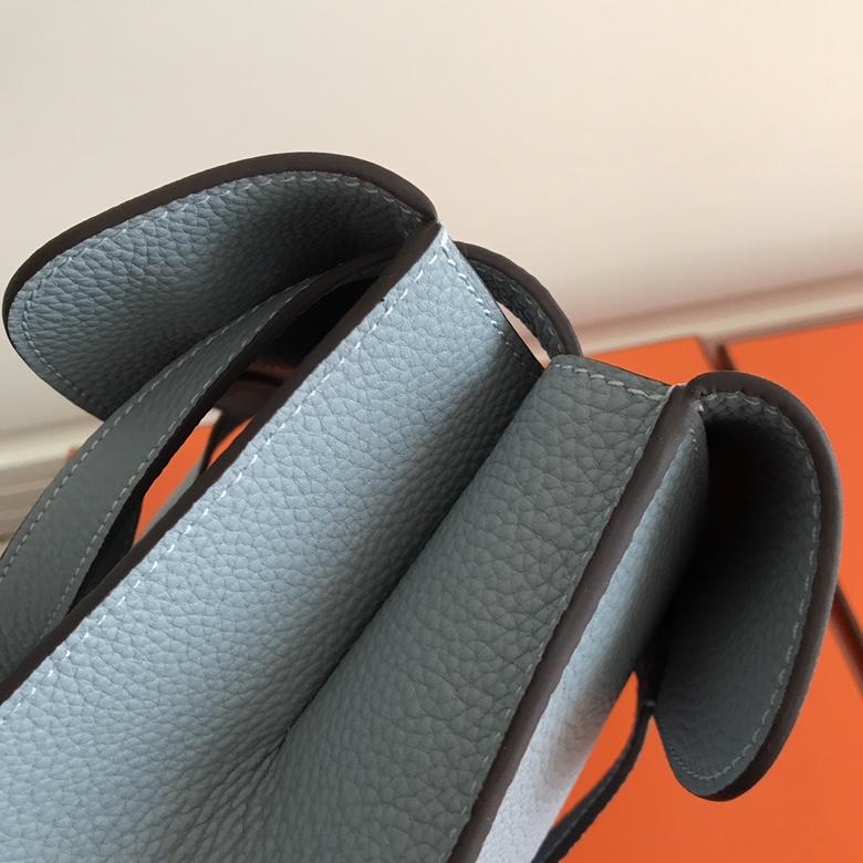 Hermes Halzan 31cm Light Blue Swift Calfskin Bag